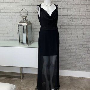 Bluejuice Women 2 in 1 Black Mini To Sheer Maxi Cocktail Dress Size S